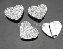 Wholesale 100pcs/lot 8mm Full Rhinestone Heart Slide Charm DIY Alphabet Accessories 2024 - buy cheap