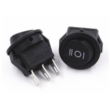 100Pcs 16mm Diameter Small Round Black 3 Pin 6A/125V 3A/250V SPDT ON-OFF-ON Rocker Switch Snap-in 2024 - buy cheap
