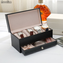 NOOLIM Leather Jewelry Box Watch Box with Drawer Make Up Organizer Watch Jewelry Casket Storage Box Organizer Container 2024 - buy cheap