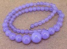 6-14 mm Light purple natural lavender gem round beads necklace 18" 2024 - buy cheap
