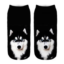 Socks 1pair New 3D Husky Printed sock New Unisex Low Ankle Sock Soft 19cm sock Casual Charactor Wholesale 2024 - buy cheap