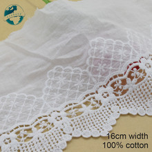 5yards 16cm width 100% Cotton embroid lace sewing ribbon guipure trim wedding lace DIY Garment Accessories african doll lace3919 2024 - buy cheap
