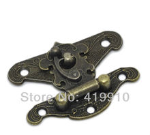 Free Shipping-10 Sets Box Lock, Case Lock, Wooden Box Lock Antique Bronze Pattern Carved 2.3cm x 2.8cm J1299 2024 - buy cheap