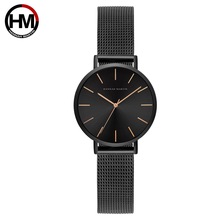 Hannah Martin Fashion Women Watches Black Stylish Ladies Watches Quartz Wristwatches relogio feminino Reloj Mujer Clock Gift Box 2024 - buy cheap