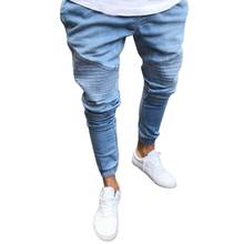 2018 узкие джинсы мужские джинсовые узкие черные джинсы Homme Stretchy Slim Fit узкие брюки длинные прямые брюки Прямая доставка 2024 - купить недорого