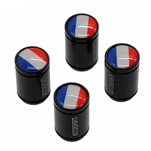 HAUSNN 4Pcs/Set France Flag Black Aluminum Alloy Polish Car Wheel Tire Valve Caps Auto Tyre Air Stem Cap For Peugeot Citroen 2024 - buy cheap