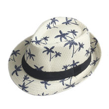 Модная летняя пляжная соломенная шляпа LUCKYLIANJI для мужчин и женщин, трлби, джаз, кокосовое дерево, Повседневная шляпа от солнца, ленточная шляпа (один размер: 58 см) 2024 - купить недорого