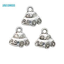 JAKONGO Vintage Tibetan Silver Plated Little Car Bead Charms Beads Pendants for Jewelry Making DIY Handmade 11x12mm 2024 - buy cheap