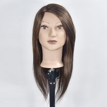 45cm 100% Human Hair Hairdressing Doll Heads Hairstyles Mannequin Head with Human Hair Training Cosmetology Mannequin Heads 2024 - buy cheap