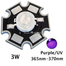 10pcs 3W UV/Ultra Violet High Power LED Emitter with 20mm Star Platine Heatsink,365-370nm,380-385nm,395-400nm,420-425nm 2024 - buy cheap