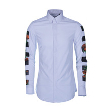 new arrival fashion high quality Autumn cotton Long Sleeves Shirts Casual Print Rose Men plus size M L XL 2XL 3XL 4XL 2024 - buy cheap
