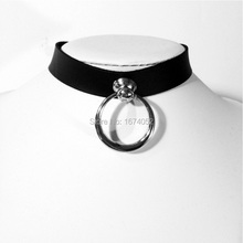 Girl Punk Rock Gothic 100% Handcrafted Handmade Buckle O Round Leather Choker Collar Necklace Bondage 2024 - buy cheap