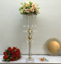 10PCS/ Lot Gold Acrylic Flower Rack Wedding Centerpiece Event Table Flowers Vase 70 CM/ 27.6" Tall Road Lead Party Decoration 2024 - buy cheap