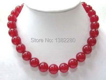 Novo Estilo! 12mm Red calcedônia Beads Colar 18 "Moda jóias mulheres JT5906 2024 - compre barato