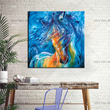 Large Handpainted Horse Acrylic Paintings Handmade Colorful Animal Oil Painting on Canvas Modern Abstract Home Wall Art Picture 2024 - buy cheap