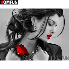 HOMFUN Full Square/Round Drill 5D DIY Diamond Painting "Beauty rose" 3D Diamond Embroidery Cross Stitch Home Decor A19305 2024 - buy cheap