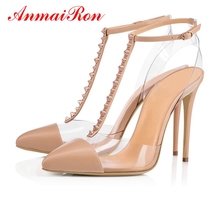 ANMAIRON PU Basic Super High Thin Heels Pumps Women Shoes Pointed Toe Casual  Buckle Strap Women Fashion Shoes Size 34-45 LY1224 2024 - buy cheap