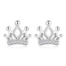 Cute  Small Crown Zirconia Earrings Fashion Tiny Stud Earrings Party Ear Jewelry Gift for Women Gilrs oorbellen pendientes 2024 - buy cheap