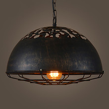 Loft vintage black  iron Lid cover shades pendant light   retro industry black hanging light for kitchen dining room 2024 - buy cheap