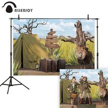 Allenjoy-fundo de fotografia para festas, decoração para estúdio de fotografia selva, safari, leão africano 2024 - compre barato