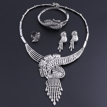 OEOEOS Jewelry Sets For Women Fashion African Beads Jewelry Set Nigerian Wedding Silver Color Costume Dubai Necklace Sets 2024 - buy cheap