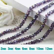 5040 AAA Top Tanzanite AB Color Loose Crystal Glass Rondelle beads.2mm 3mm 4mm,6mm,8mm 10mm,12mm Free Shipping! 2023 - buy cheap