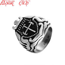 Hiphop/Rock 316L Stainless Steel Cool Punk Gothic Cool Cross Crown Ring Fashion Women Men Jewelry 2024 - buy cheap