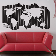 Novelty Stencil World Map Fashion Pattern Wall Stickers for Bedroom Decoration for Home Vinyl Wall Decals Living Room Art L424 2024 - buy cheap