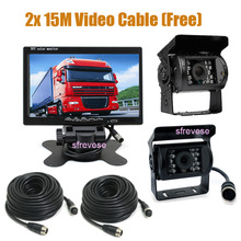 Kit de cámara de visión nocturna para coche, Monitor LCD de 7 ", 12V-24V, 4 pines, CCD, IR, cámara de marcha atrás impermeable para autobús y camión 2024 - compra barato