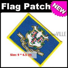 2016 Parches Bordados Parches Ropa Connecticut Flag Patch Iron On Patches - 100% Quality Guarantee Embroidered + Free Shipping 2024 - buy cheap