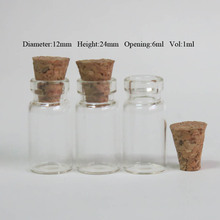 100x1 мл мини, из прозрачного стекла Bottle с деревянная пробка 1cc маленькая пробка прозрачные стеклянные флаконы для образцов контейнер для бутылки желаний 2024 - купить недорого