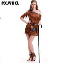 Sexy Egypt Queen Cosplay Costume Primitive man aborigines indian tribe Princess Stage Performance Clothing Adult Tassel Skirt 2024 - buy cheap