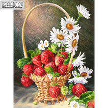 Full Square drill 5D DIY Diamond painting Strawberry and flower Embroidery Mosaic Cross Stitch Rhinestone decoration HYY 2024 - buy cheap