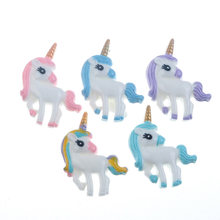 20pcs 34x25mm Cute Resin Unicorn Decoration Crafts Flatback Cabochon Embellishments For Scrapbooking Accessories 2024 - buy cheap