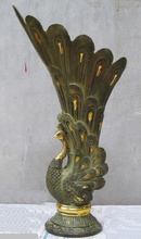 Bi002093 13 "porcelana clássica vintage bronze pavão dourado taça de vinho 2024 - compre barato
