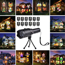 Besegad Toy Portable 2 in 1 USB Powered Handheld LED Projector Light Flashlight with 6 Slide Patterns Tripod for Christmas 2024 - buy cheap