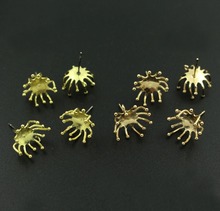 Stud Earrings Post Hanger Connectors Flower Ball Stamens Pins Earrings Base Gold Plated DIY Earrings Jewelry Accessories 2024 - buy cheap