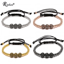 Rinhoo Handmade 8MM Beads Ball Braided Charm Wrap Cord Beaded Bracelet Bangles Adjustable Rope Hot Jewelry For Men Women 2024 - buy cheap