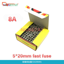 100pcs/box 5*20mm 8A 250V Fast fuse 5*20 F8A 8000mA 250V Glass Fuse 5mm*20mm New and original 2024 - buy cheap