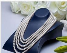 Conjunto de pendientes de 50 pulgadas, collar de perlas barrocas blancas tahitianas clásicas de 8-9mm, novedad 2024 - compra barato