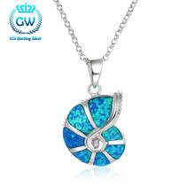 925 Sterling Silver Necklaces Snail Opal Pendant For Anniversary or Wedding Jewelry 2024 - buy cheap