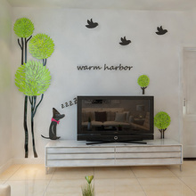 Adesivo de parede cristal de pássaros 3d, adesivo de parede acrílico para decoração de casa, sofá, arte de decoração de parede para casa 2024 - compre barato