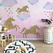 Unicorn Party Cartoon Cute Unicornio Star Heart Wall Stickers DIY Vinyl Home Wall Decals Girl Living Room Bedroom Decor 2024 - buy cheap