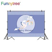 Fundo fotográfico funnytree, funnytree, azul marinho, chá de bebê, cenário, guindaste de voo, bonito, estrutura de céu, foto, adereço 2024 - compre barato