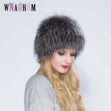 Gran oferta 100% plateada Natural Fox de piel de invierno de las mujeres sombrero de piel de zorro chaqueta sombrero oreja femenina de invierno cálido debe 2024 - compra barato