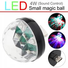 Mini USB LED Light Black Crystal  Ball 4W RGB Colorful Stage Light Decoration Lamp for Home / Car / KTV / StageWedding Show 2024 - buy cheap