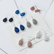 ZWPON 2020 New  Teardrop Resin Druzy Dangle Earrings for Women Fashion Statement Earrings Christmas Jewelry Wholesale 2024 - buy cheap