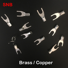 SNB1.25-3 SNB1.25-4 U Y pala Tipo de horquilla de latón cobre Terminal de empalme Cable no aislado conector de prensado en frío 2024 - compra barato