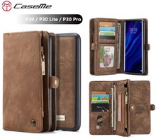 CaseMe винтажный Магнитный кожаный чехол для Huawei P30, откидной чехол, чехол-бумажник для Huawei P30 Pro P30 Lite, держатель для карт 2024 - купить недорого