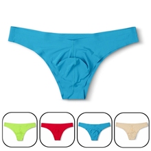 Summer no trace ice silk underwear breathable briefs low waist suitable sexy briefs mens thongs and g strings jockstrap 2024 - buy cheap